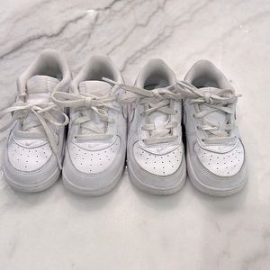 Two pairs of children’s Air Force one’s